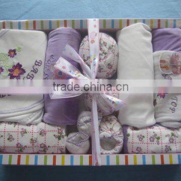 Summer 100% Polyester Lovely Style 8 Pcs New Born Baby Clothes Set Baby Clothing Gift Sets