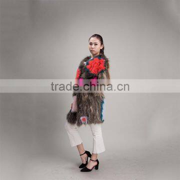MyfurTop Quality Winter Heart Shap Fashion Lady Clothing Genuine Raccoon Fur Coat With Factory Price photo-4