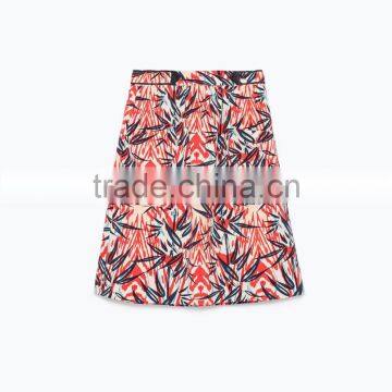 2015 New Fashion Palm Tree Print Longuette Skirt photo-5