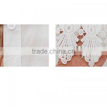 Last New Design Hollow Polyester Patchwork Solid White Women's Cardigan photo-2