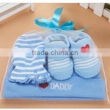 3pcs newborn baby gift set, hat, gloves, socks set for newborn baby, newborn gift set