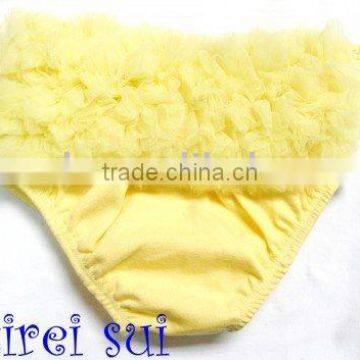 Yellow Baby Ruffles Chiffon Bloomers Panties T1