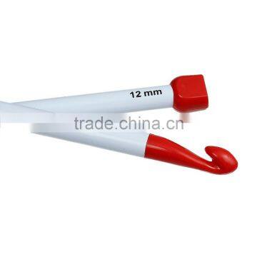 Custom Red & White PP Plastic Hollow Knitting Needle Handle Crochet Hook photo-2