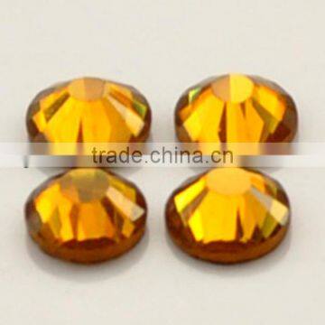 Crystal Shiny Round Flat Back Hot Fix Rhinestones in Topaz for Garment Accessories photo-4