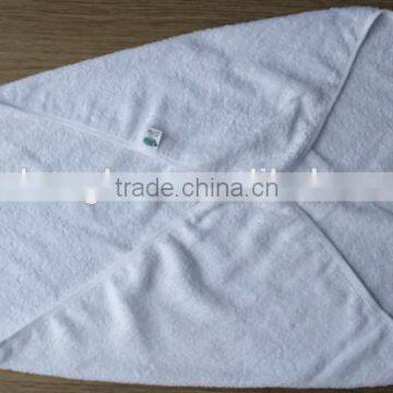 100% bamboo baby white soft embroidery hooded towel