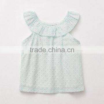 Baby Girls Ruffle Scollop Neckline Hollow Tank Top Shirt