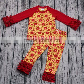 Hot sale cheap directly factory baby girls clothing set 2pcs long sleeve icing pants boutique outfits for children import China