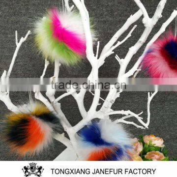 Factory fake fur bulk pom poms keychain faux fur ball