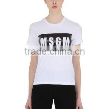Custom Fashion White Printed T-Shirts Cotton/polyester Girls Fashion White Printed T-Shirts Short Sleeve Slim T Shirts for Women photo-2