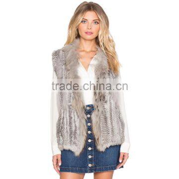 SJ324-01 Big Collar Raccoon Vests Hot Sale Danish Winter Women Clothing Collection