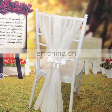 Chiffon Ruffled Wedding Chair Cover Sash With Hood photo-3