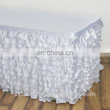 New Fancy Rectangle Wedding White Steps in Table Skirting