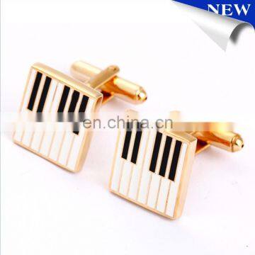 New Gold Plated Piano Style Enamel Cufflinks