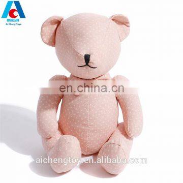 wholesale 8'' 10'' 12''teddy bear toys pink canvas teddy bear