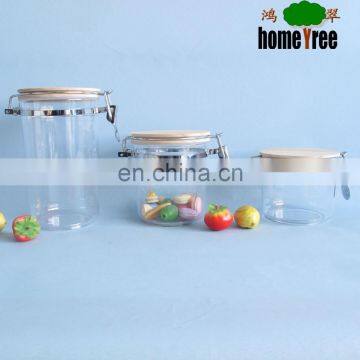 Food Storage Container With Airtight Wooden Lid 3pcs A Set