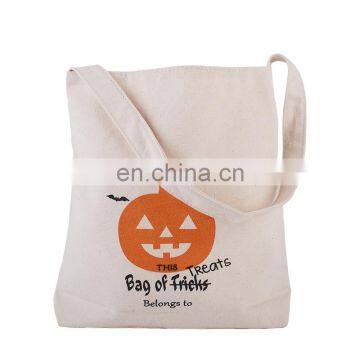 Organic Cotton Bag for Halloween Spider Printing Fancy Gift bags Single Strap Shoulder Bag