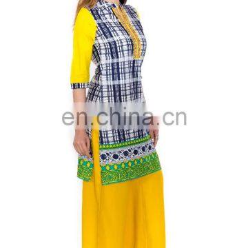 Manufacturer Latest Printed 3/4 Sleeve Band Collar 100% Cotton Kurtis photo-5