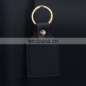 Custom Logo Gold Metal Keychain Black Leather Keychain photo-5