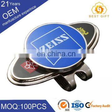 wholesale printing logo metal ball marker cap golf hat clip