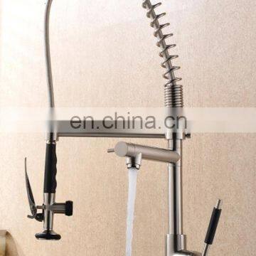 High Quality Single Handle Lead Free Spring Loaded Pull Out Flexible Kitchen Faucet Mixer photo-2