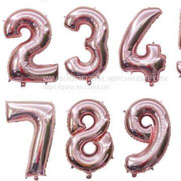 high quality 32 inch number 0-9 balloon pink stock fast delivery