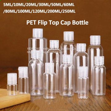 High quality 5ml 10ml 20ml 30ml 50ml 60ml 80ml 100ml 120ml 200ml 250ml Square&Round Shape Clear PET Plastic Bottle