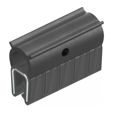 UL94 V0 Gaskets Made of Fire Protection Material Foam Rubber EPDM; Clamping Profile EPDM 60° ± 5 Shore A Black 1011-05-FR01