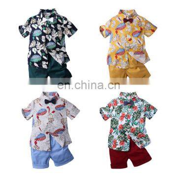 2020 summer hot style children's clothing boys short sleeve printed shirt multicolor two-piece suit