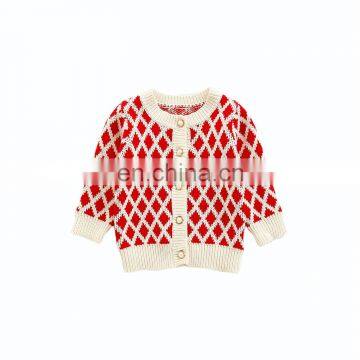 Ins Autumn Baby Suit Female Baby Western-style Plaid Knitted Jacket Strap Romper Romper Two-piece Suit Single Shot