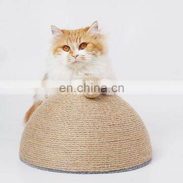 Manufacturer wholesale short plush bottom sisal cat scratcher half ball