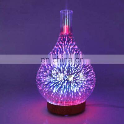 2018 New product oem rechargeable aroma essential oil diffuser 3d glass electric aroma diffuser