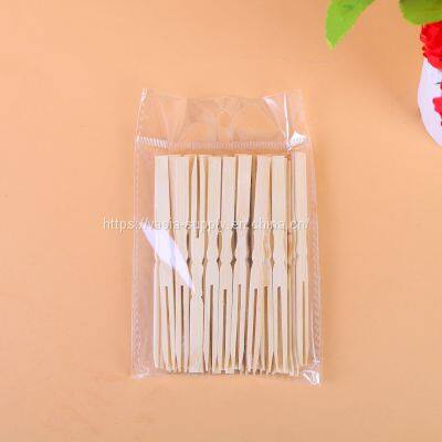 300 Counts Bamboo Forks 3.5 Inch, Mini Food Picks for Party, Banquet, Buffet. Two Prongs - Blunt End Toothpicks for Appetizer, Cocktail, Fruit, Pastry, Dessert