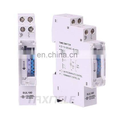 DIN Rail SUL180 Time Switch Mechanical Timer Switch 24 Hours Programmable Timer 16A Time Switch