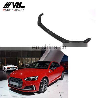 Modify Luxury S5 M Style Carbon Fiber Car Chin Bumper Front Lip for Audi A5-Sline S5 2D Coupe 4D Sportback 2017-2019