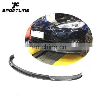 REVO Style Carbon Fiber Car Front Spoiler for Tesla Model S Base Sedan 4-Door 12-16