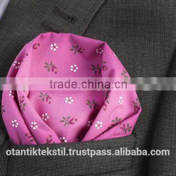 Pink Flowered Custom Pocket Square, Manufactoring Hankercheif,