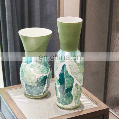 China Hot Sale Jadeite Household Green Ceramic Flower Vase for Home Decoration