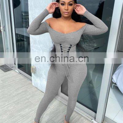 Wholesale Custom Women's Jumpsuit Western Style Autumn and Winter Strapless Eyelet Straps Thread Rompers Pure Cotton photo-5