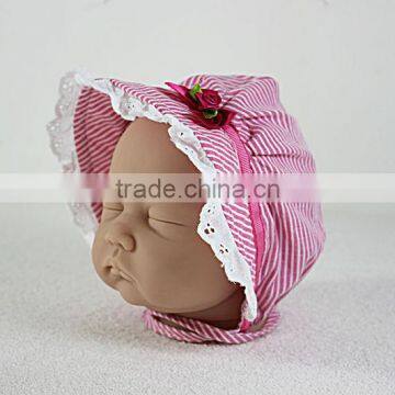 Lovely flower hat for reborn baby doll # rose red