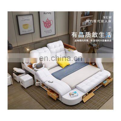 Home designer furniture set leather luxury bed