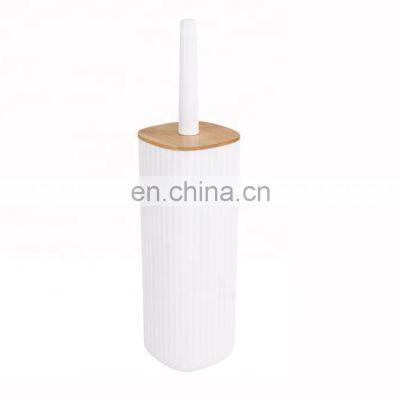 Latest Model Eco-friendly Household White Bathroom Accessories Six-Pieces Bamboo and Plastic Hotel Bathroom Accessories Sets photo-4