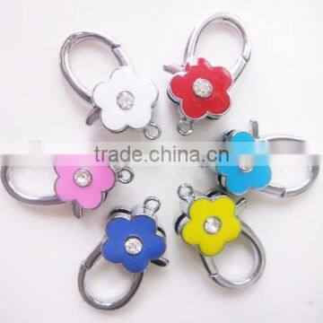 Alloy flower lobster keychain charm