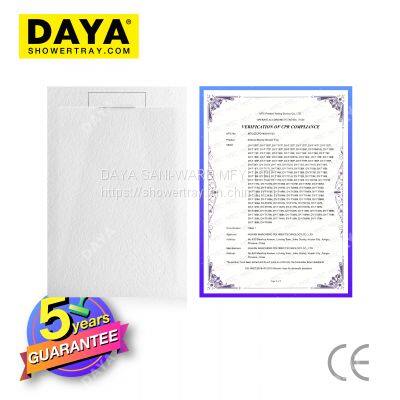 DAYA Resin Solid Surface Bathroom Artificial Stone Light Shower TrayBlanco，Crema，Cemento，Antracite，Nero Struttura in Legno Piatto Doccia ColoratoRemplacement de Baignoire Personnalisé Texture de Pierre D'ardoise Base de Douche photo-3