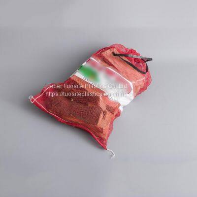 Wholesale Firewood PP Leno Mesh Bag/Nets Bags for Firewood Seafood Crayfish Packing Bags