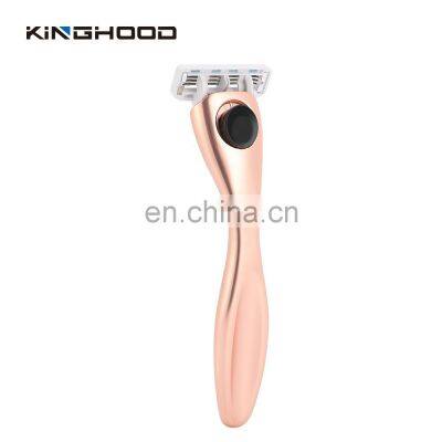 Custom Rose Gold High Quality Women 6 Blades System Razors Shaving Safety Razor photo-4