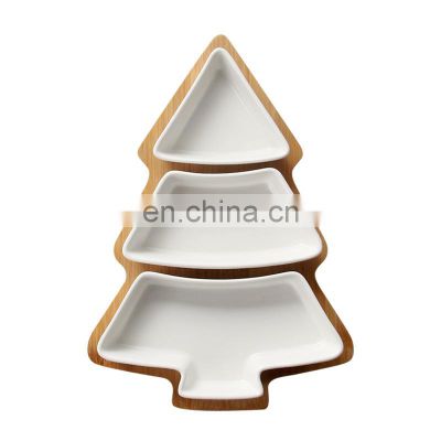 Christmas Dinnerware Tree Plate Party Decor Platter Snack Serving Tray for Nuts/Chips/Cookies/Candy Dish