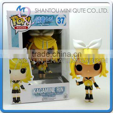 Mini Qute Funko Pop Anime Hatsune Miku Kagamine Rin girl gift super hero action figures cartoon models educational toy NO.FP 37