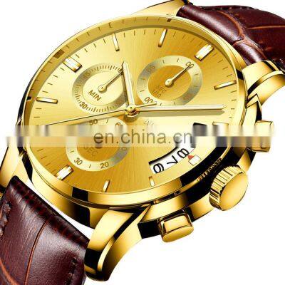 NIBOSI 2020 New Brand Quartz Watch Men Sport Watches Men Steel Band Military Clock Waterproof Gold Wrist Watch Relogio Masculino