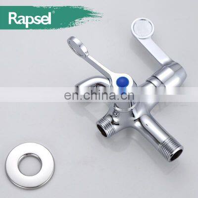 Rapsel Brass Double Handle Two Way Polish and Chrome Finish Wall Mounted Bibcock photo-3