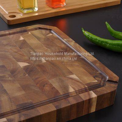 Premium OEM/Wholesale Custom Personalized Acacia Wood Chopping Boards Block Kitchen Wooden End Grain Cutting Board